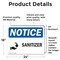 Signmission Sanitizer Sign With Symbol, 24 in W x Rectangle, Vinyl Decal OS-2PACK-NS-D-1824-L-18240 - alternate 2
